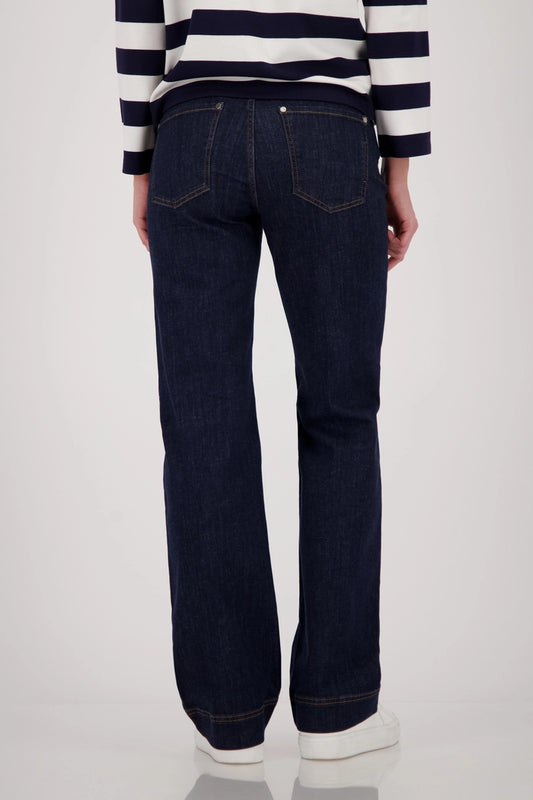 Monari Dark Denim Straight Leg Jeans with Charm