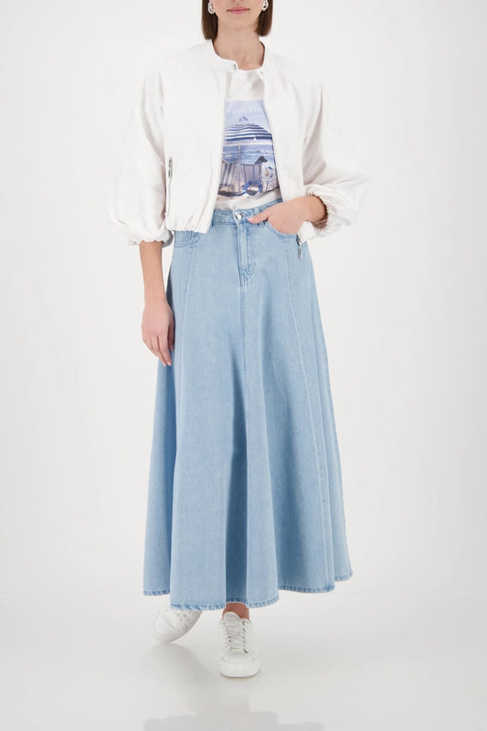 Monari Light Blue Denim Maxi Skirt
