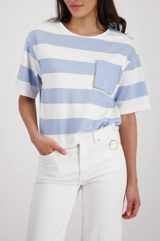 Monari Light Blue & White Sweatshirt