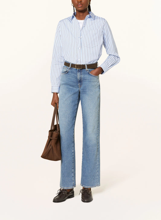 7 For All Mankind Light Denim Stovepipe Straight Leg Jeans