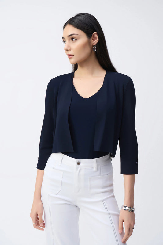 Joseph Ribkoff Midnight Cover-Up with Pearl Ornament