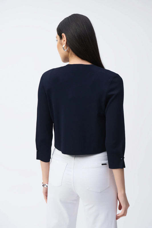 Joseph Ribkoff Midnight Cover-Up with Pearl Ornament