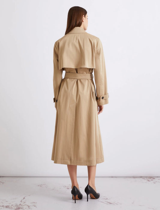Marella Natural Cotton Satin Trench Coat