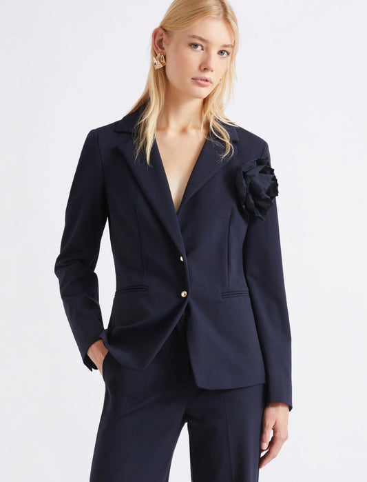Marella Sport Navy Slim-Fit Jersey Blazer