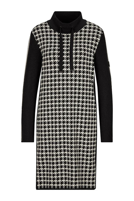 Faber Black/Cream Knitted Dress with Houndstooth