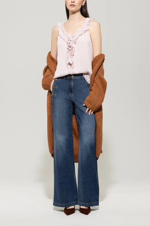 Luisa Cerano flared sailor denim 628811