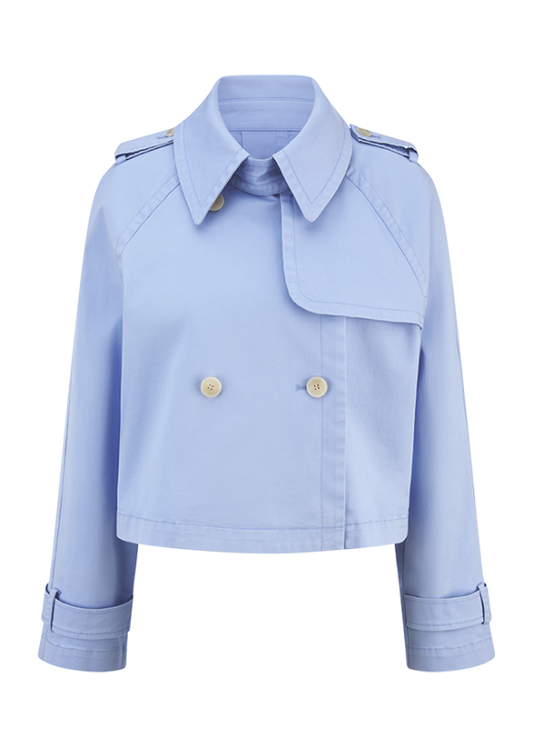Riani Light Blue Cropped Trench Coat