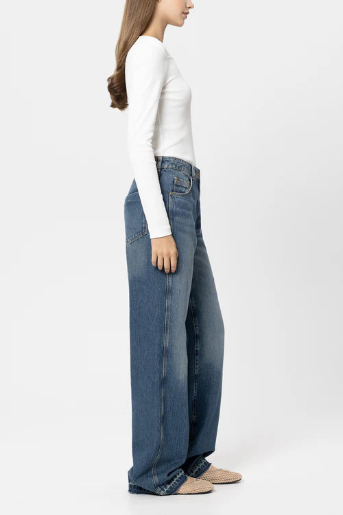 Luisa Cerano Denim Blue Straight Leg Tencel Jeans