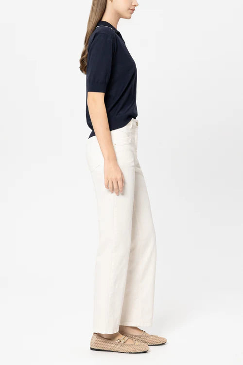 Luisa Cerano Cream Authentic Straight Leg Denim Jeans