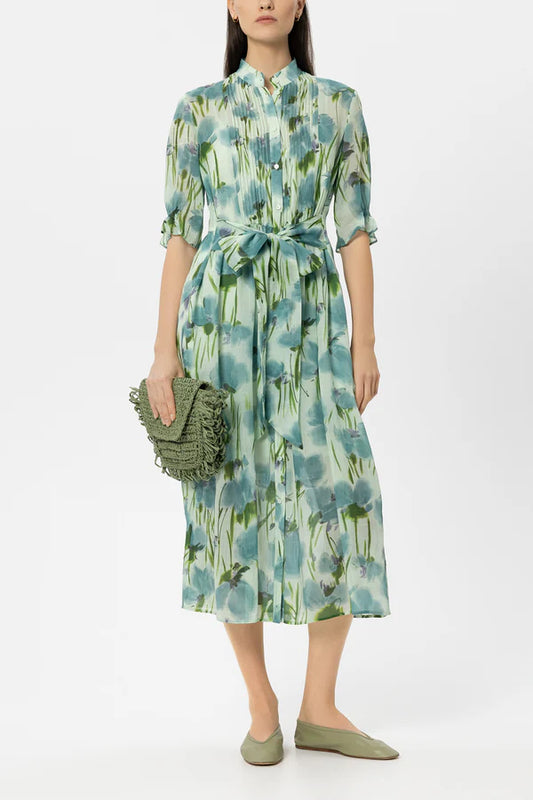 Luisa Cerano Floral Print Lined Midi Dress