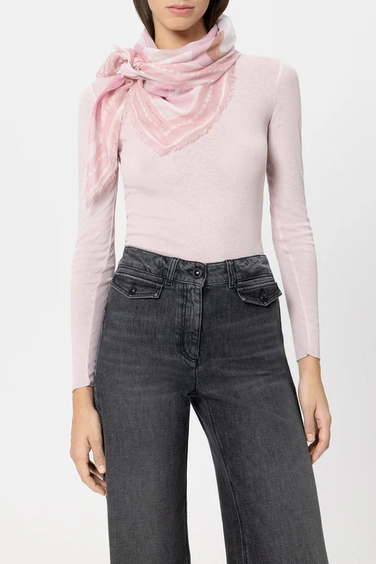 Luisa Cerano Blush Large Cotton Scarf with Bold print