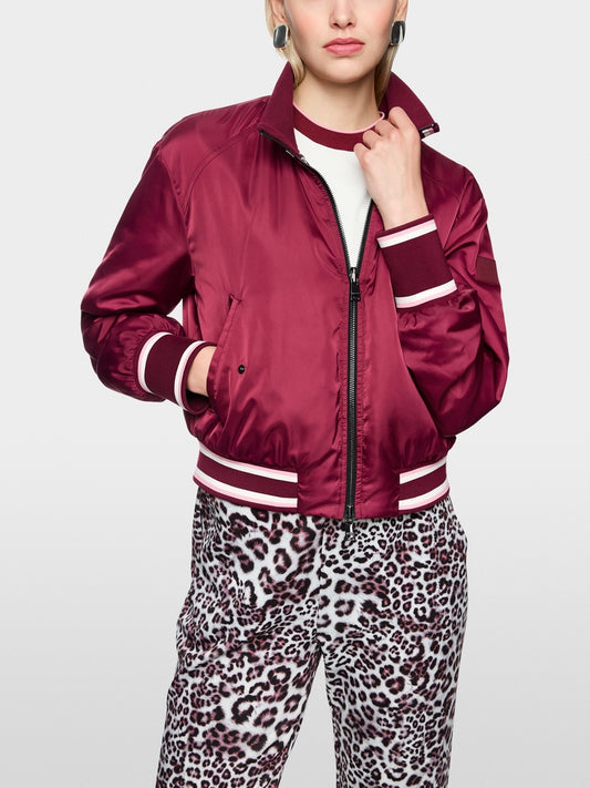 Marc Cain Sports Maroon and Leopard Print Reversible Bomber Jacket