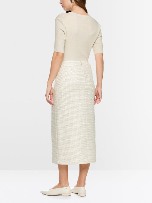 Marc Cain Ecru Short Sleeved Ribbed Sweater