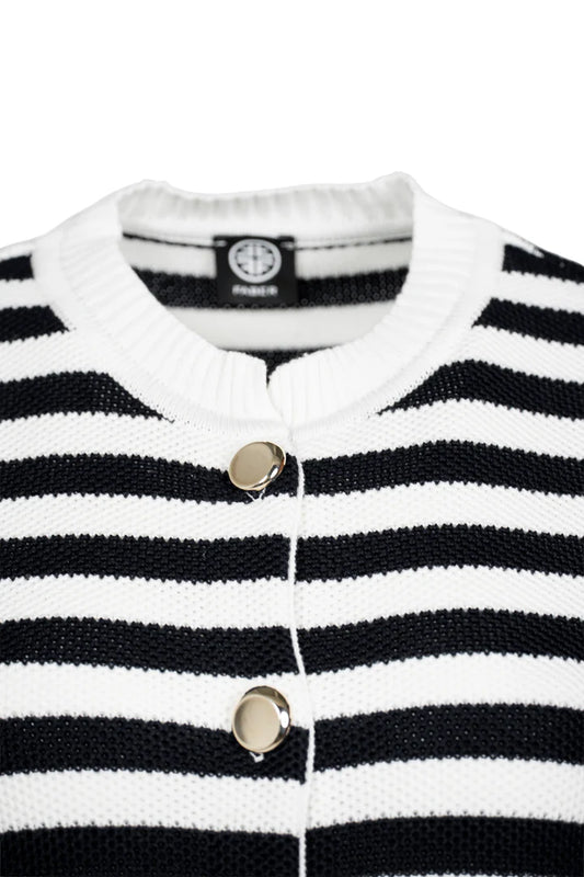 Faber Navy & Cream Striped Cardigan