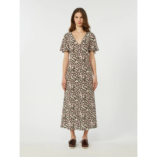 Max Mara Weekend Floral Print Short Sleeve Silk Dress