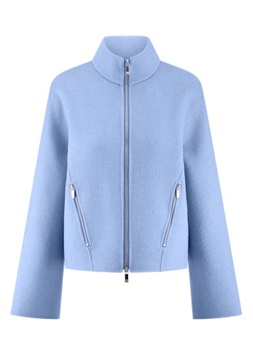 Riani Light Blue Wool Blend Double-Faced Outdoor Jacket