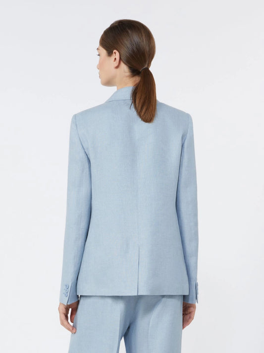 Max Mara Weekend Light Blue Linen canvas blazer