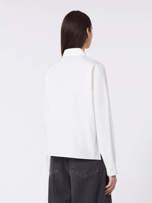 Max Mara Weekend White Asymmetrical Hem Boxy Shirt