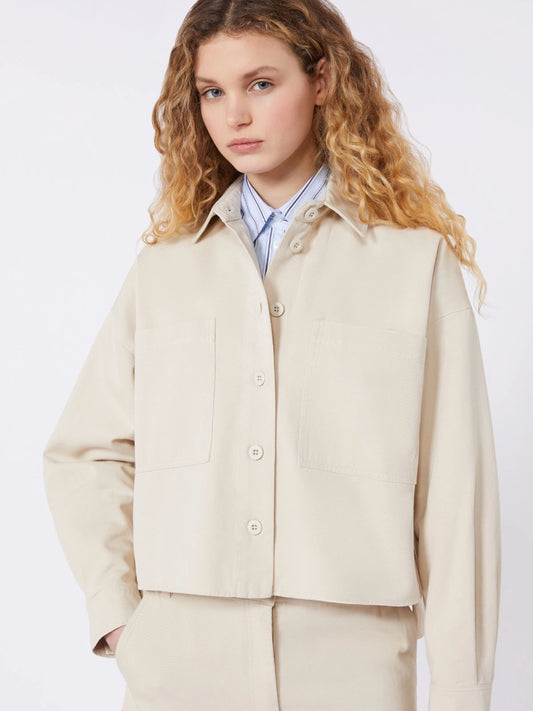 Max Mara Weekend Sand Cotton Drill Shirt Jacket