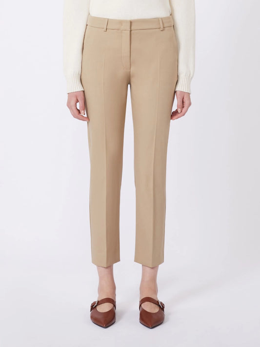 Max Mara Weekend Camel Stretch Cotton Ankle Length Trousers