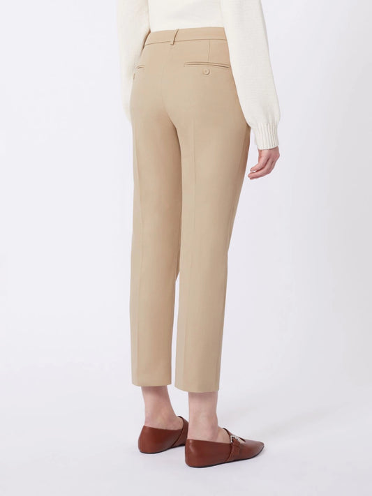 Max Mara Weekend Camel Stretch Cotton Ankle Length Trousers
