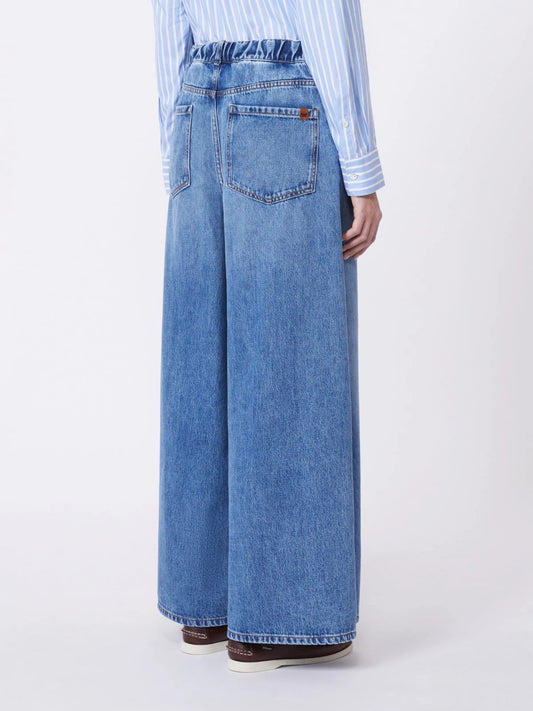 Max Mara Weekend Cotton Denim Wide Leg 5-Pocket Jeans