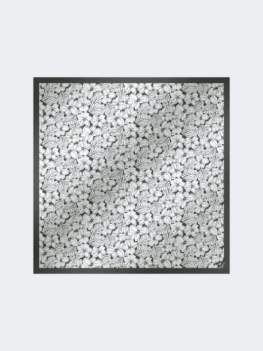 Max Mara Weekend White Floral Print Modal and Silk Maxi Square Scarf