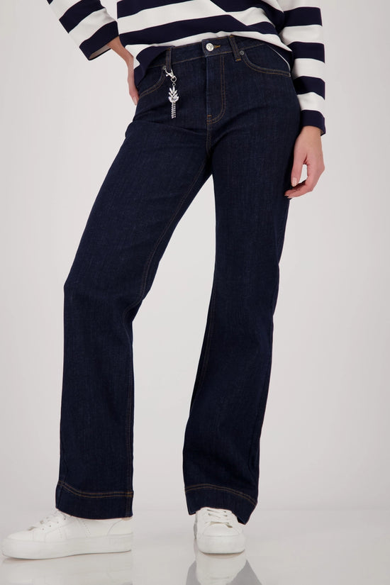 Monari Dark Denim Straight Leg Jeans with Charm