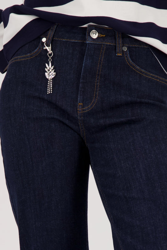 Monari Dark Denim Straight Leg Jeans with Charm