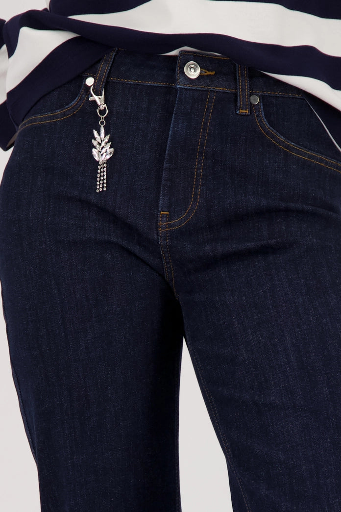 Monari Dark Denim Straight Leg Jeans with Charm