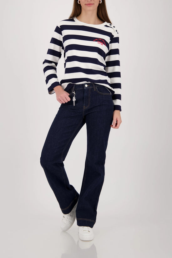 Monari Dark Denim Straight Leg Jeans with Charm