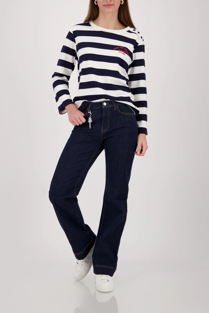 Monari Dark Denim Straight Leg Jeans with Charm