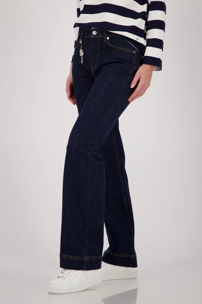 Monari Dark Denim Straight Leg Jeans with Charm