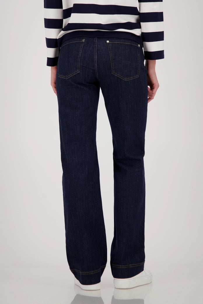Monari Dark Denim Straight Leg Jeans with Charm