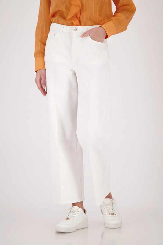Monari Off-White Wide Leg Palazzo Jeans
