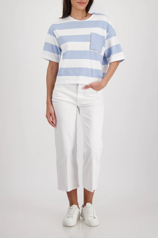 Monari Light Blue & White Sweatshirt