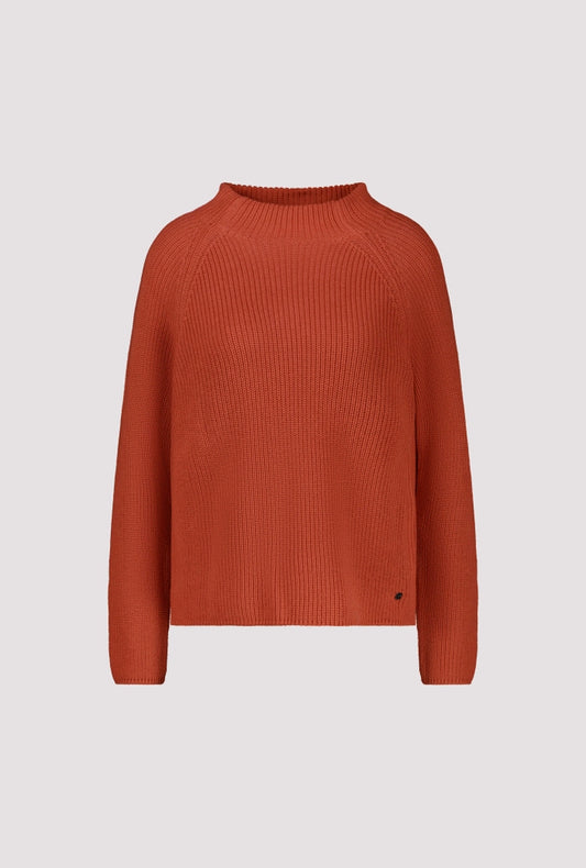 Monari Pumpkin Sweater with Stand-Up Collar