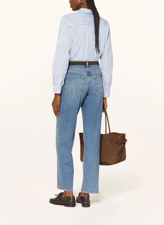 7 For All Mankind Light Denim Stovepipe Straight Leg Jeans