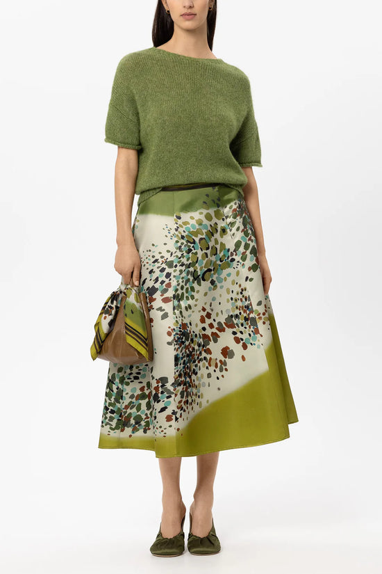 Luisa Cerano Matcha Green Alpaca Blend Short Sleeve Sweater