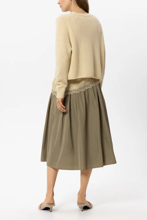 Luisa Cerano Butter Yellow Long Sleeve Cashmere Blend Sweater
