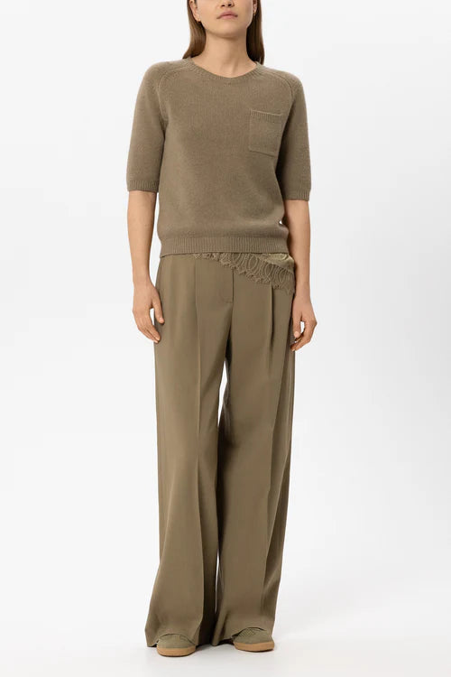 Luisa Cerano Sage Half-Sleeve Cashmere Blend Sweater