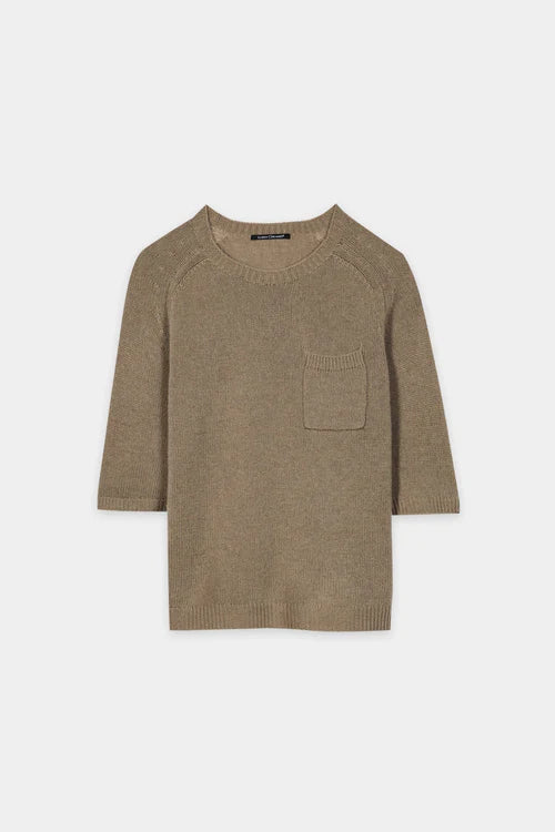 Luisa Cerano Sage Half-Sleeve Cashmere Blend Sweater