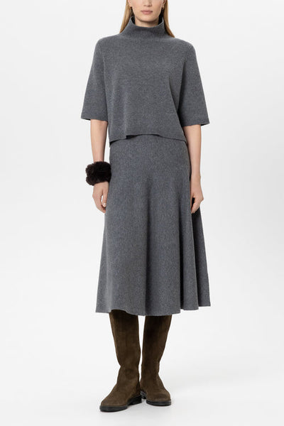Luisa Cerano Heather Oversized Wool Blend Short Sleeve Sweater 148849