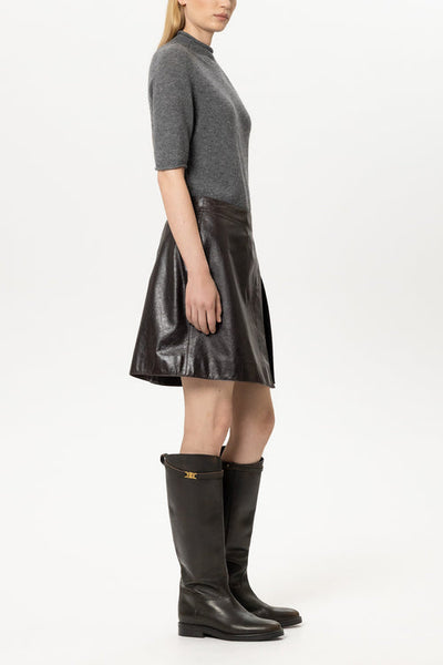 Luisa Cerano Heather Cashmere Blend Rolled Hem Collar Sweater 148878