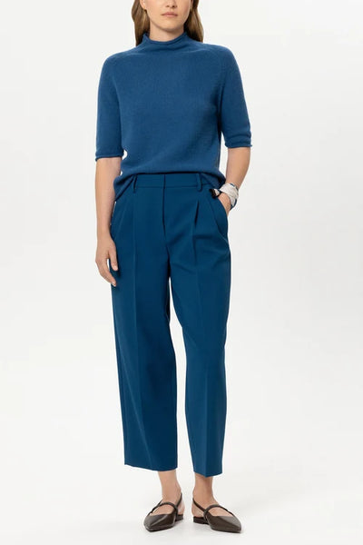 Luisa Cerano Sapphire Cashmere Blend  Rolled Hem Neck Sweater 148878