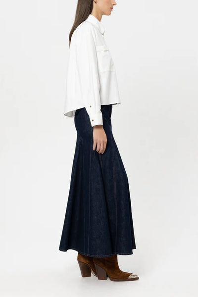Luisa Cerano White Cropped Wide Cotton Shirt 238662