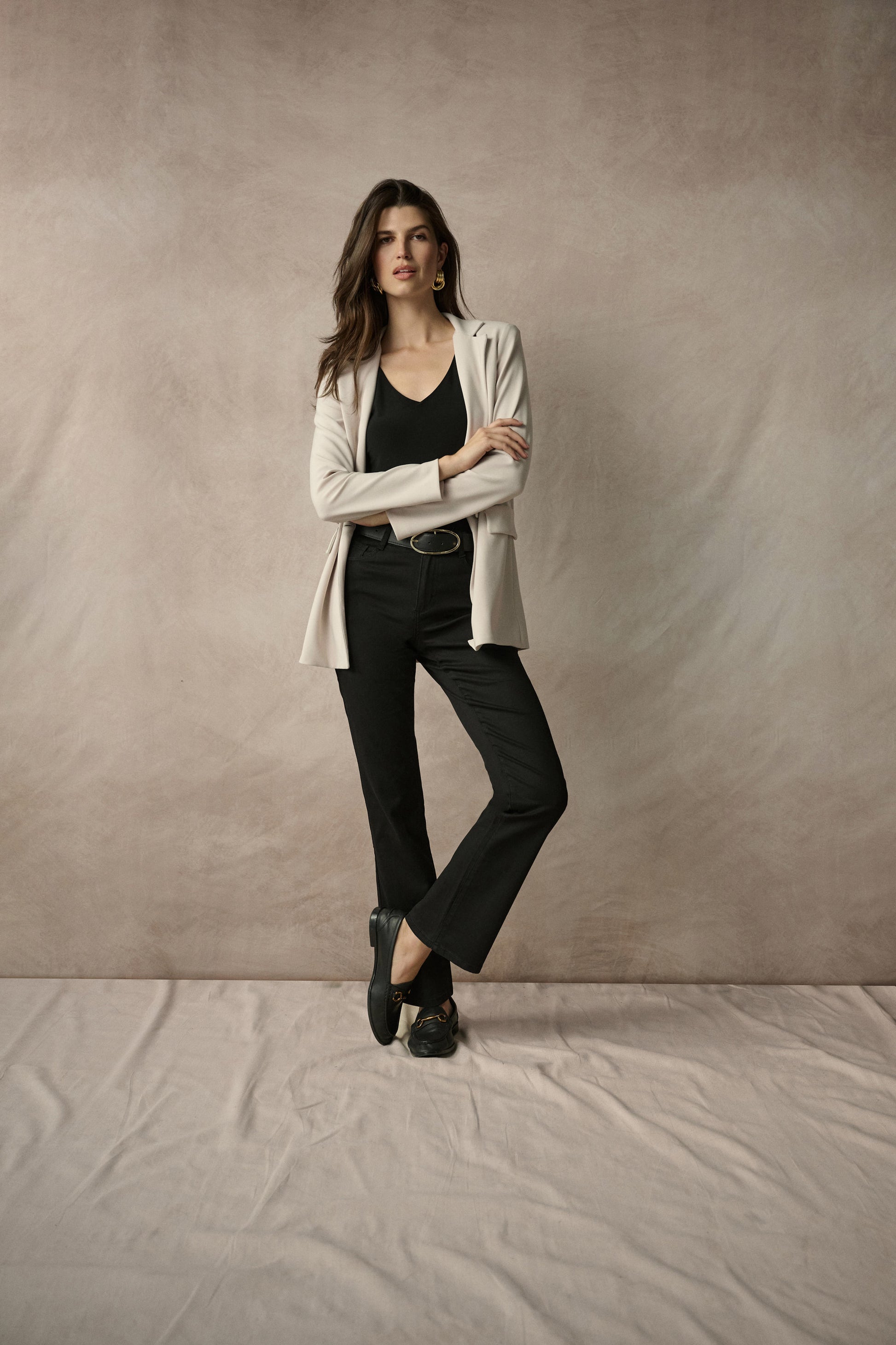 Joseph Ribkoff Black Classic Wide-Leg Stretch Jeans