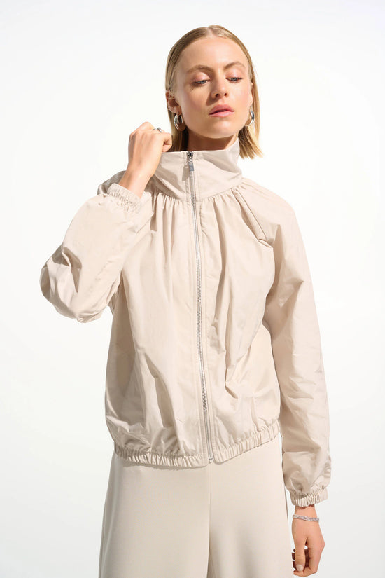 Joseph Ribkoff Moonstone Cocoon Outdoor Jacket With Funnel Collar