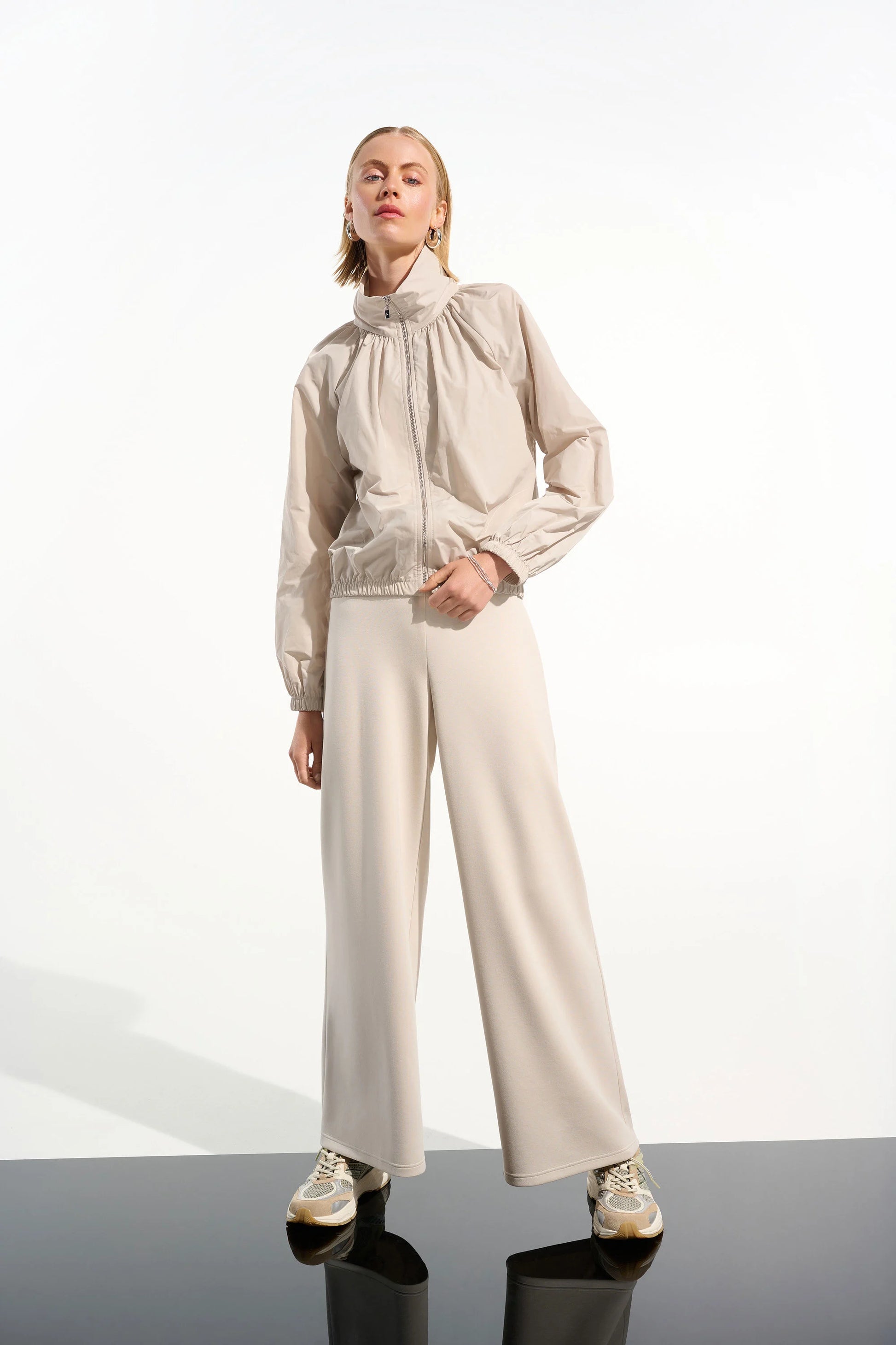 Joseph Ribkoff Moonstone Cocoon Outdoor Jacket With Funnel Collar