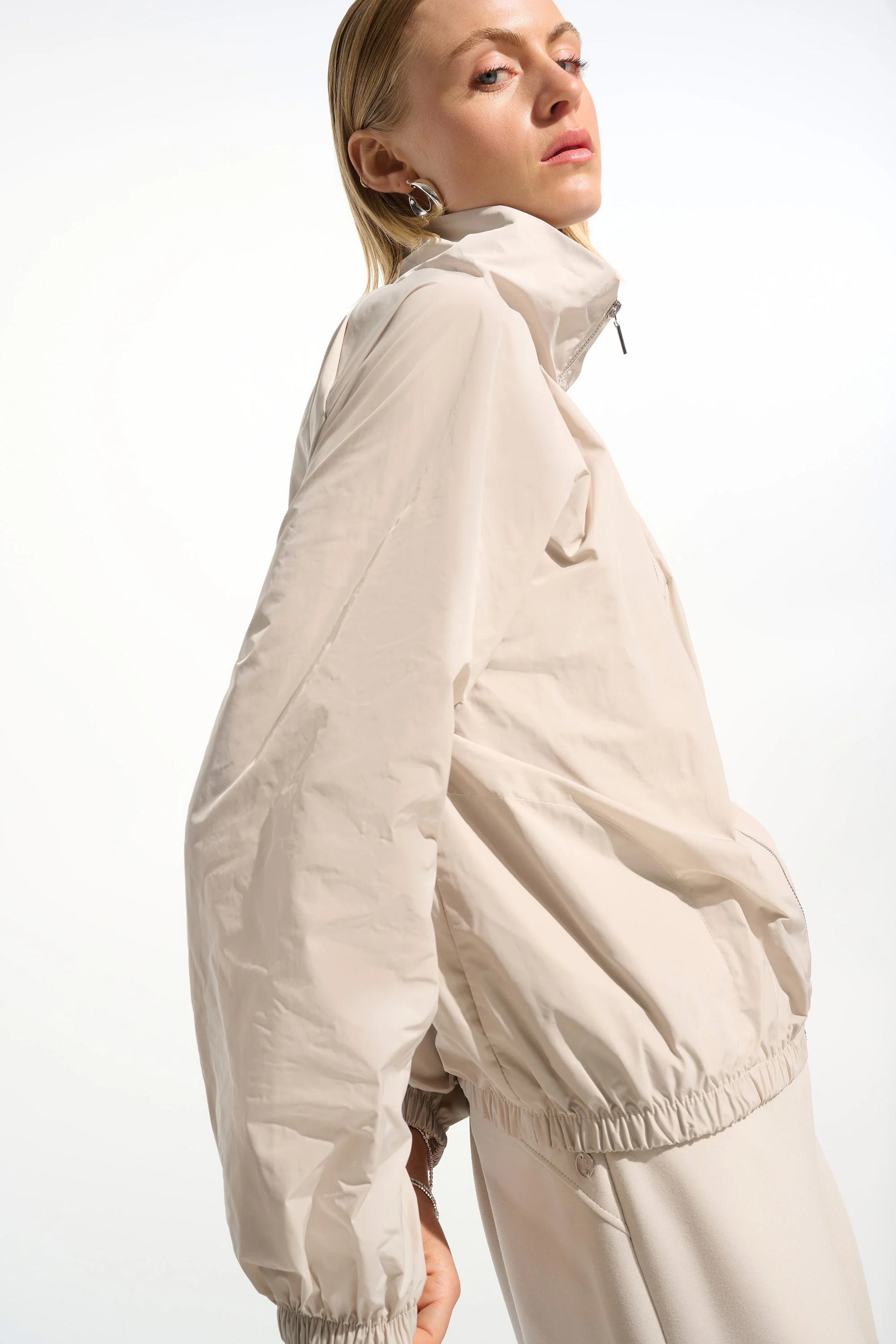 Joseph Ribkoff Moonstone Cocoon Outdoor Jacket With Funnel Collar